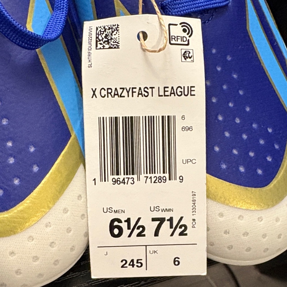 Adidas X Crazyfast League Cleats - Blue and Gold - Picture 4 of 4